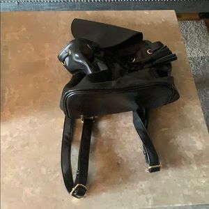 Black leather back pack